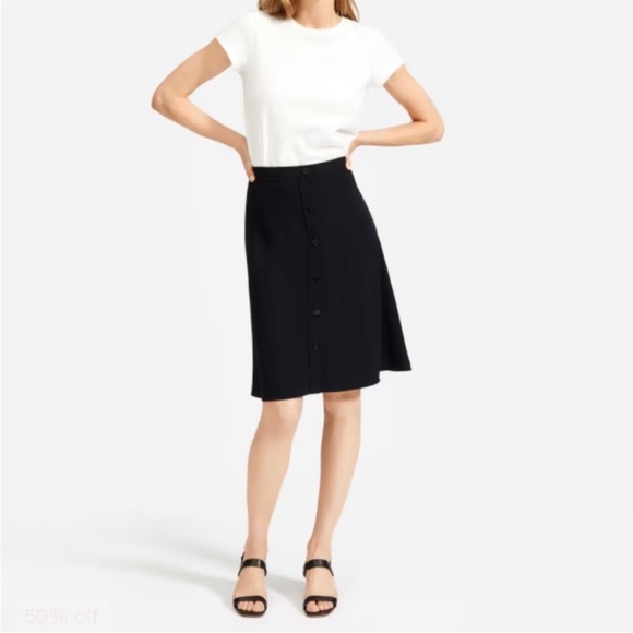 Everlane Japanese GoWeave Circle Skirt, Black, Size 8 - Picture 2 of 8